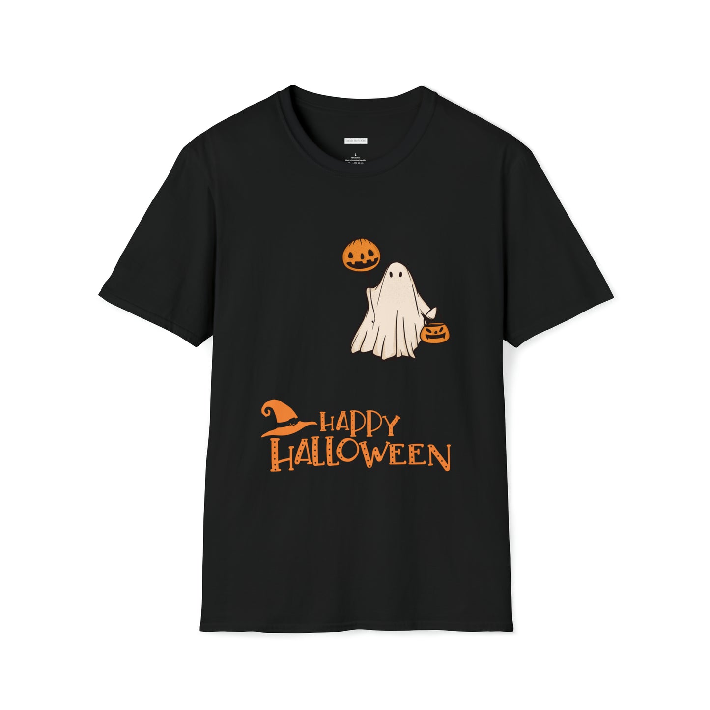 Happy Halloween T shirt front side in Black color