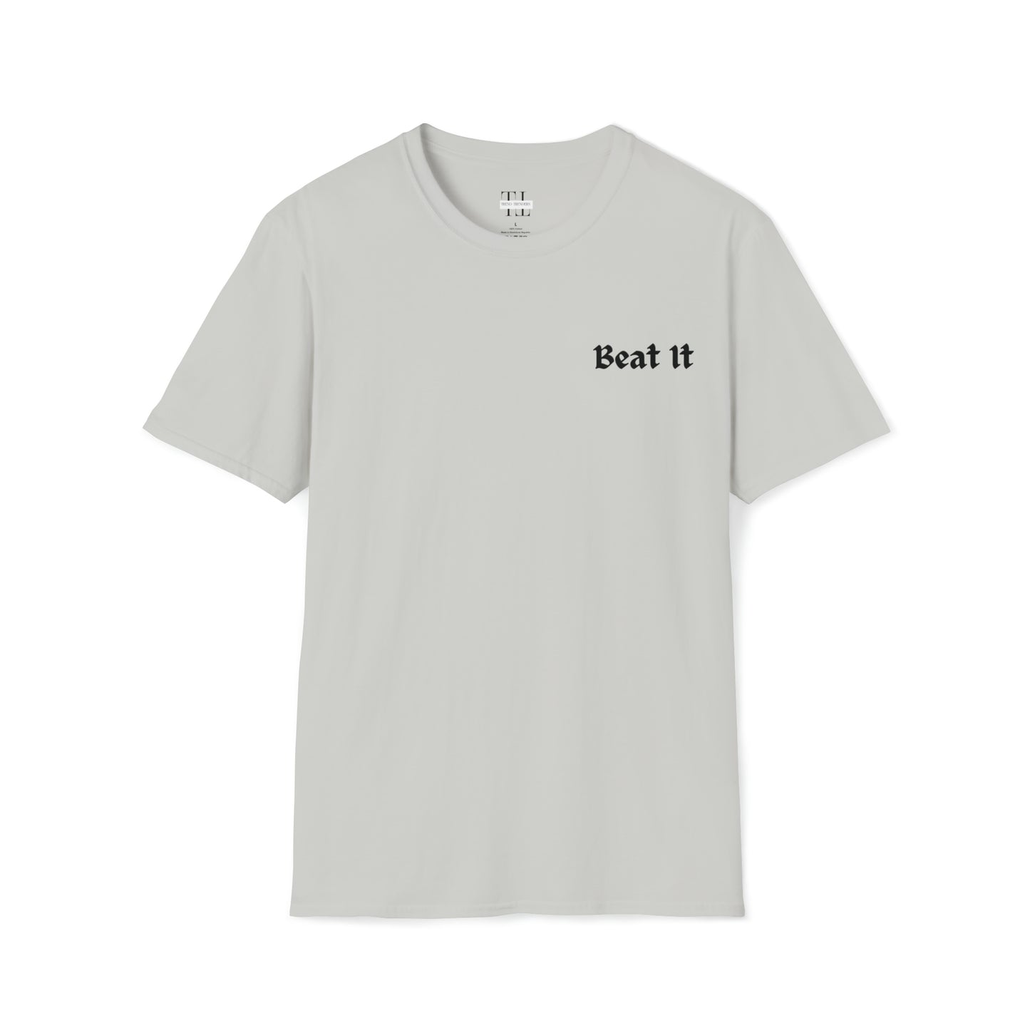 100% Cotton T shirt. Custom t shirt design featuring young Michael Jackson, Back side full face image and front side text. Grey color tee shirt