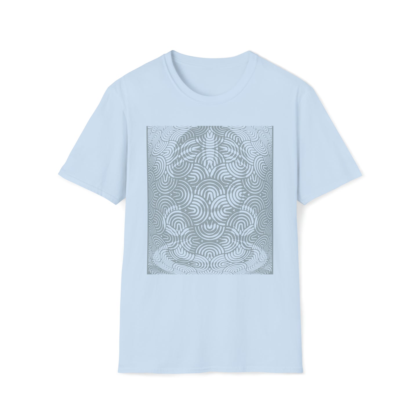 100% Cotton T-shirt featuring a stunning design of an African Goddess, Front side image. Light blue color tee shirt.