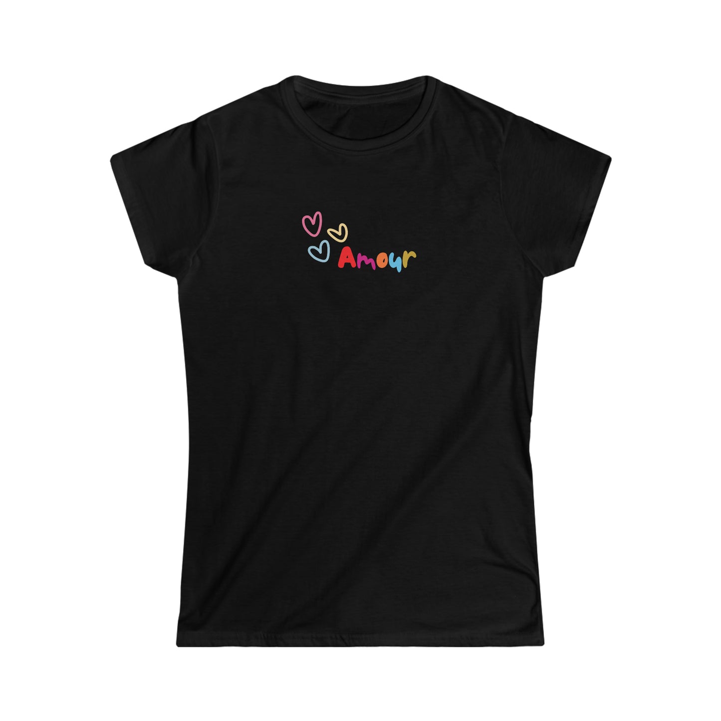 100% Cotton T-shirt. Custom Amour design, front side image. Black color tee shirt.